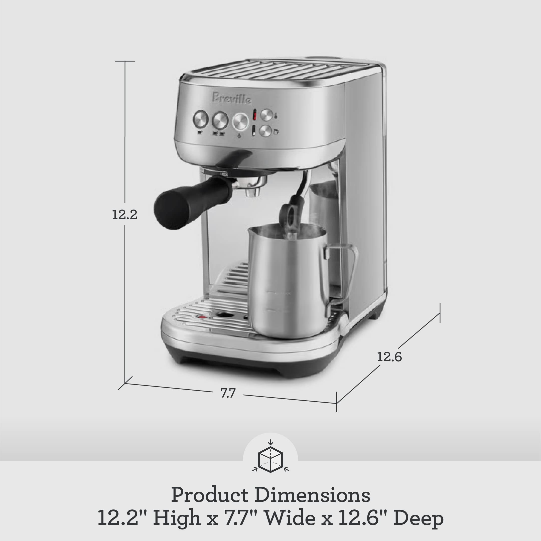 Breville Bambino Plus Espresso Machine BES500BSS, Brushed Stainless Steel, 64 oz Water Tank