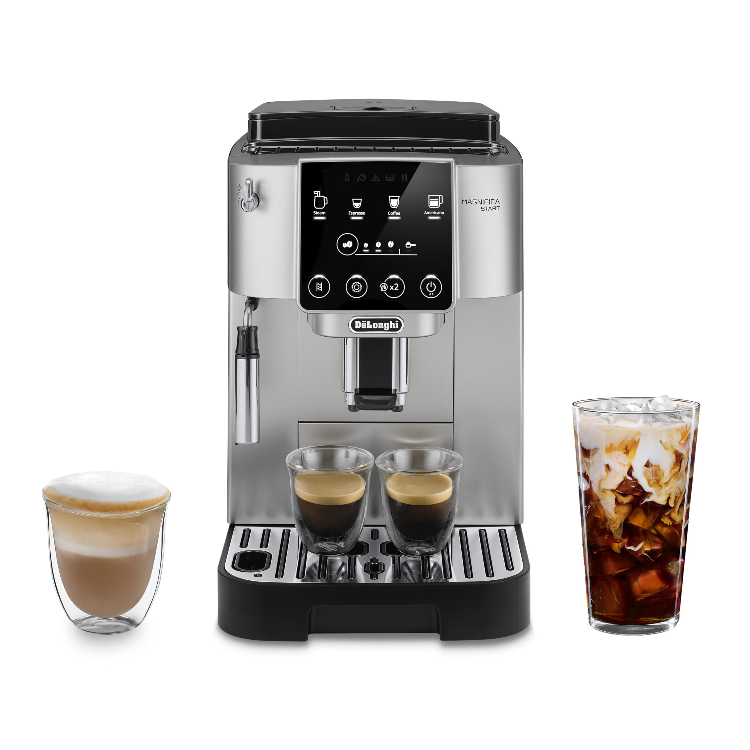 De'Longhi Magnifica Evo Automatic Espresso & Coffee Machine with Manual Milk Frother, Built-in Grinder & Auto-Clean Function - For Latte, Cappuccino, Americano, Iced Coffee, ECAM29043SB